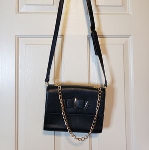 Black and gold crossbody bag